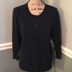Navy Talbots Button Up Cardigan